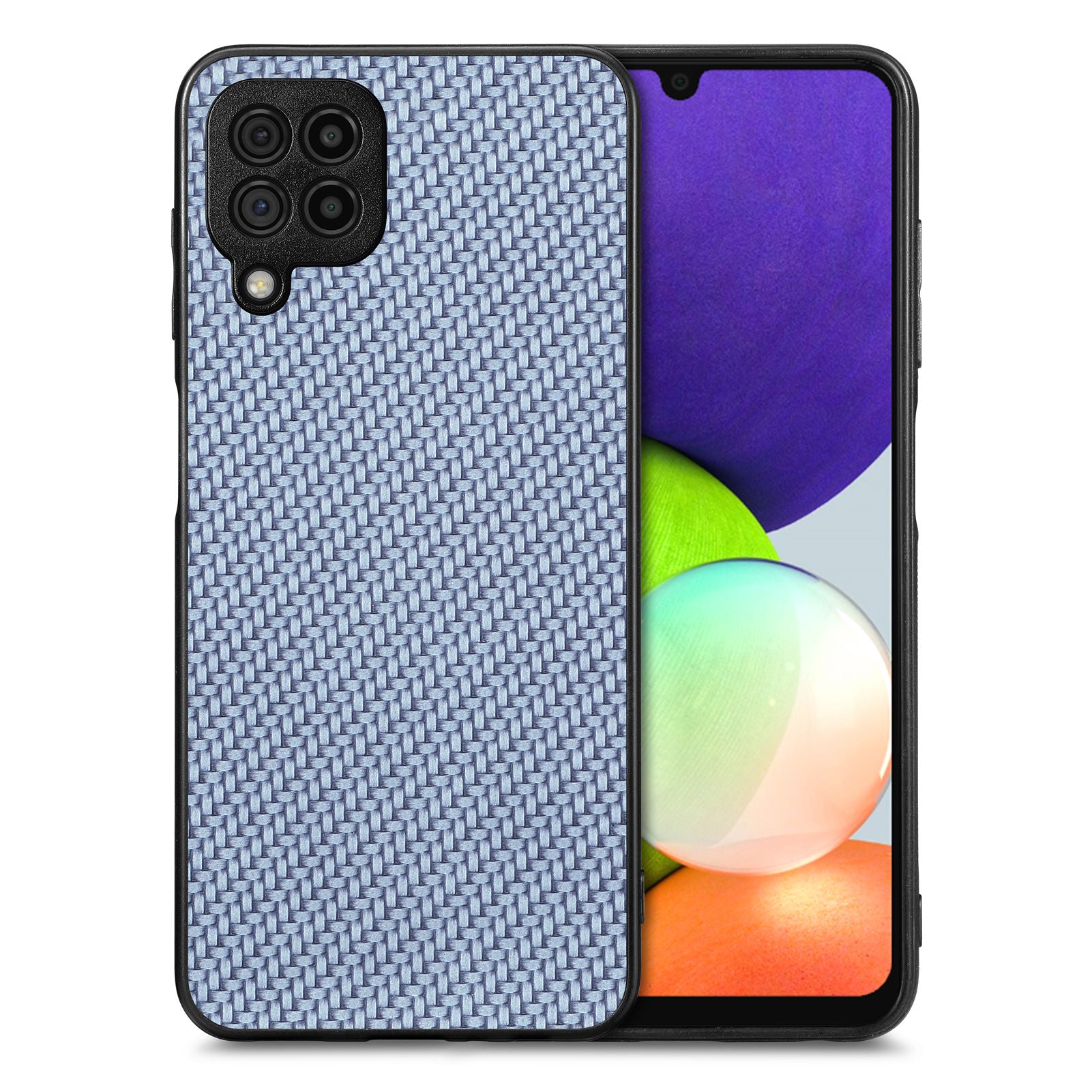 Anti-fall Phone Case For Samsung Galaxy A22 4G (EU Version) / M32 (Global Version) 4G Carbon Fiber Texture PU Leather Coated PC TPU Cell Phone Cover Anti-fall Phone Case For Samsung Galaxy A22 4G (EU Version) / M32 (Global Version) 4G Carbon Fiber Texture PU Leather Coated PC TPU Cell Phone Cover